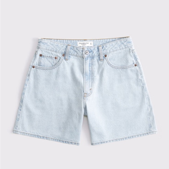 Abercrombie and fitch curve love high rise loose shorts denim jean